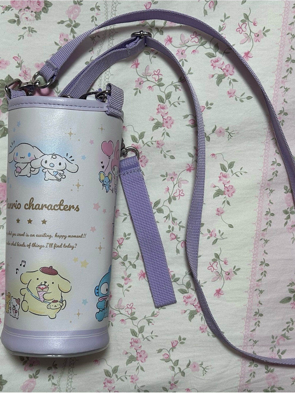 Sanrio Characters Insulated Bottle Bag Crossbody in Lilac